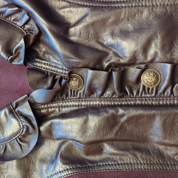 Vintage Faux leather and knit sweater size Medium - Picture 6 of 8